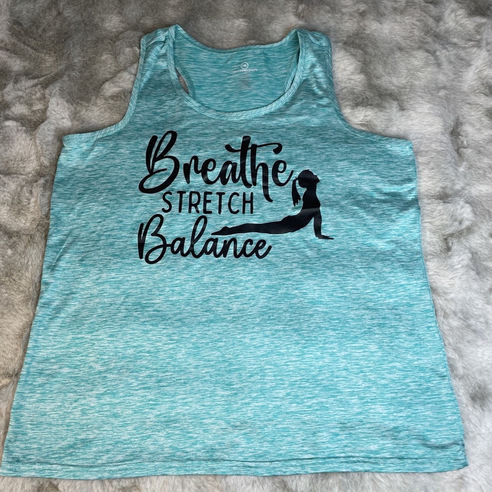 Real Essentials Women's Sleeveless Tank Top Green, Size 1X-0226